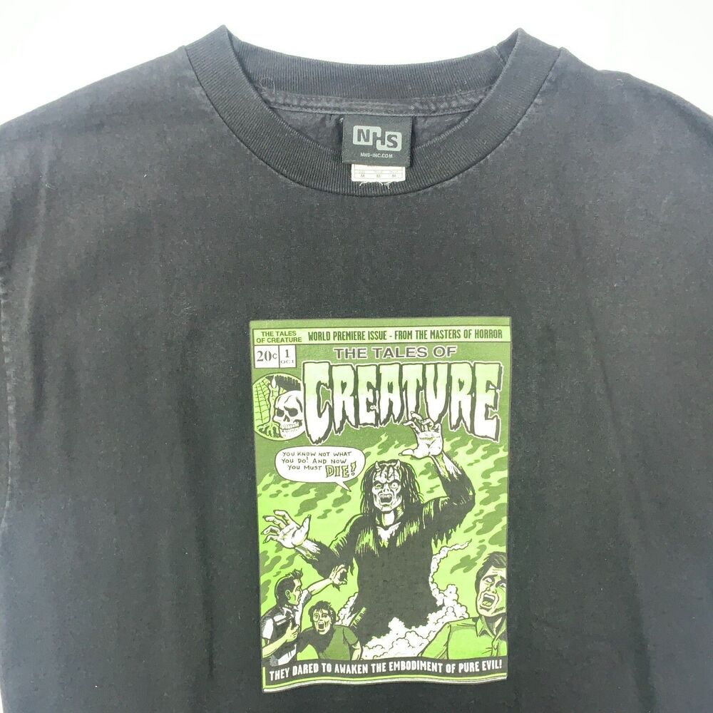 VTG NHS CREATURE Black/Green S/S T-Shirt Men's Sz M "The Tales Of Creature" - Picture 2 of 6